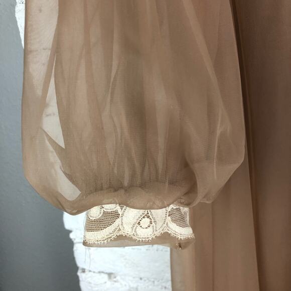 Vintage Gossard Artemis Sheer Lace Robe Slip Nighgown - Picture 8 of 10